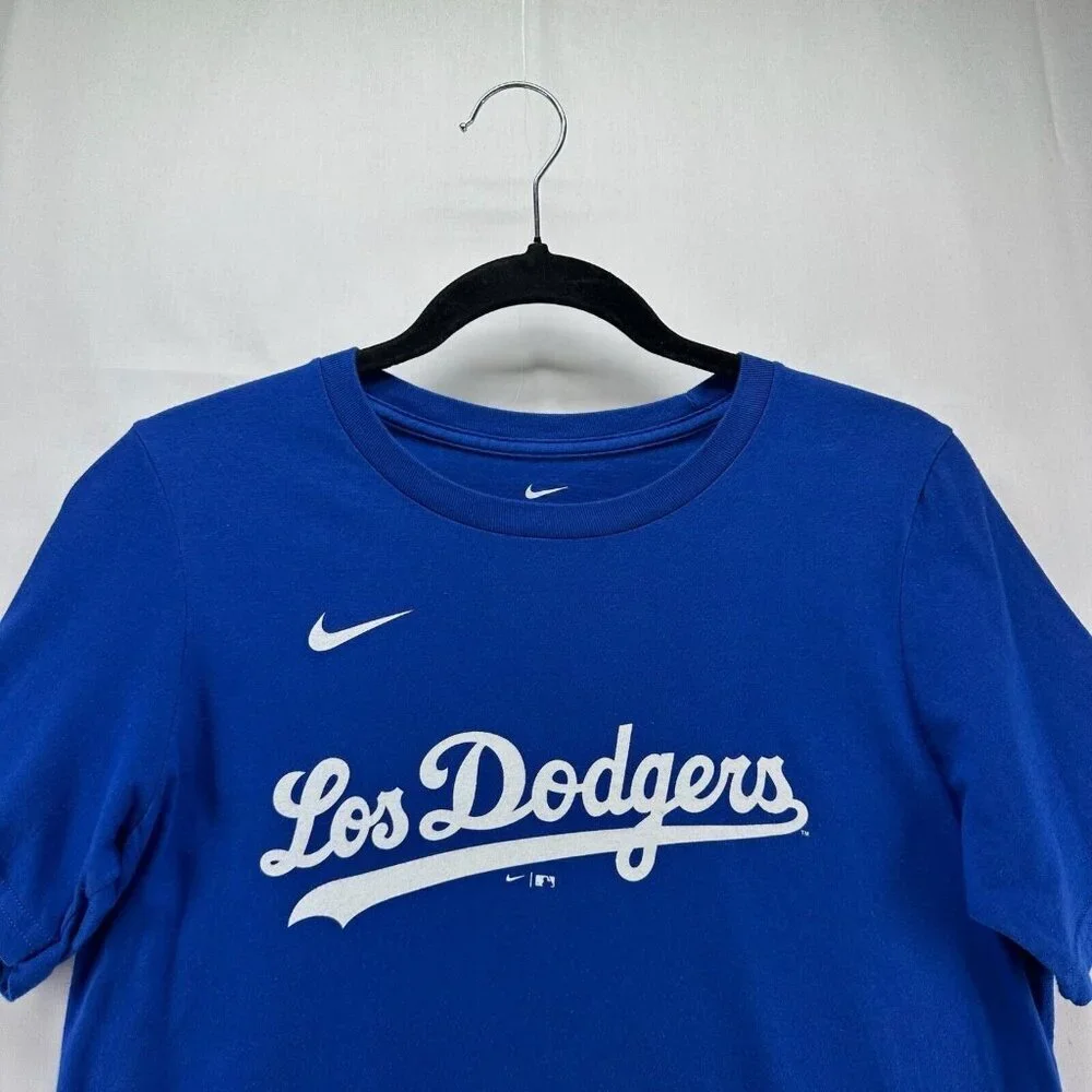 The Nike Tee Shirt Youth Size L Blue Short Sleeve Los Angeles Dodgers Logo - Picture 3 of 10